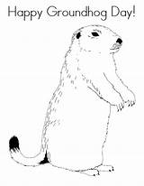 Groundhog Coloring Happy Pages Printable sketch template
