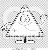 Tortilla Chip Salsa Waving Mascot Outlined Coloring Clipart Vector Cartoon Thoman Cory sketch template