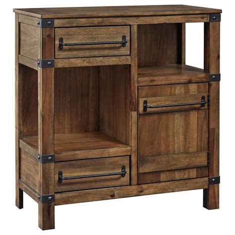 ashley signature design roybeck rustic  drawer accent cabinet