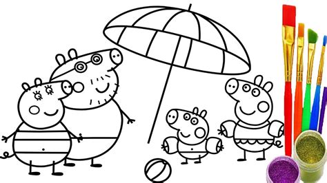 peppa pig family coloring pages print