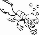 Scuba Diver Coloring Drawing Getdrawings Getcolorings Cartoon Printable Stick Colouring sketch template