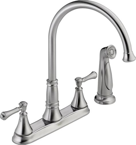 delta faucet lf ar cassidy  handle kitchen faucet  spray arctic stainless