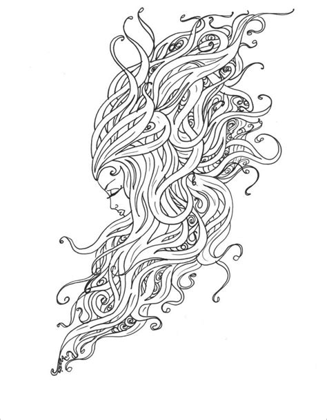 curly hair coloring pages coloringbay