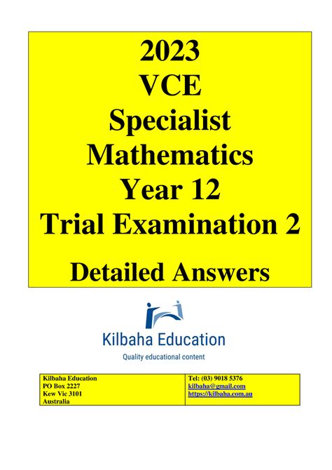 2023 Sm34 2a For Vce Math 2023 Vce Specialist Mathematics Year 12