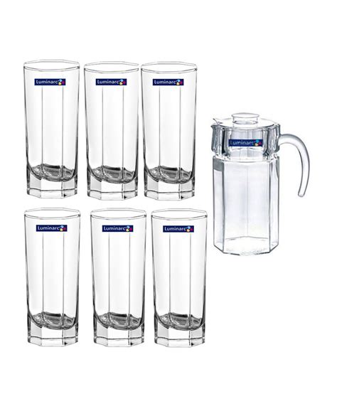 luminarc octime long glass with jug 330 ml set of 7