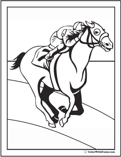 race horse coloring page