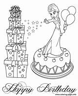 Coloring Cake Colouring Elsa Pages Disney Printable Print Color Info sketch template