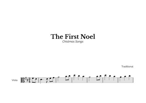 The First Noel For Easy Viola Solo Sheet Music Traditional Viola Solo