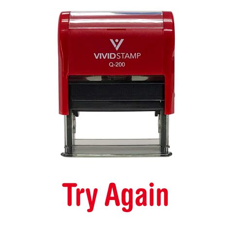 Try Again Self Inking Teacher Rubber Stamp Vivid Stamp