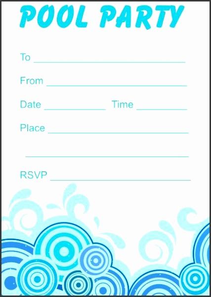 9 Free Pool Party Birthday Invitation Template