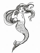 Coloring Mermaid Sirens Kids Little Pages Color Simple Children sketch template