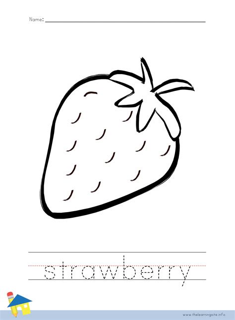 strawberry coloring worksheet  learning site