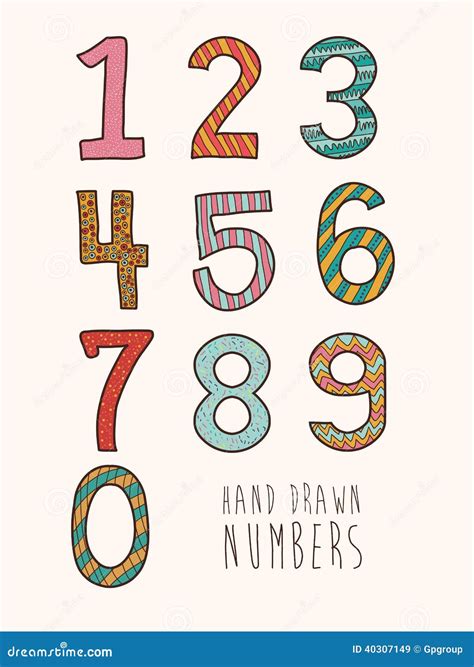numbers design stock vector illustration  hand type