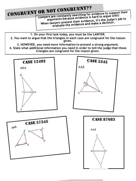 3 7 Angle Angle Side Triangle Congruence Shortcut Worksheet