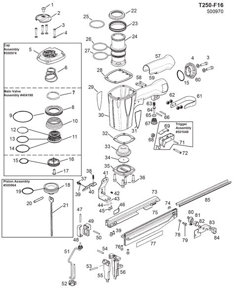 paslode    gauge straight finish nailer model schematic parts diagram toolbarncom