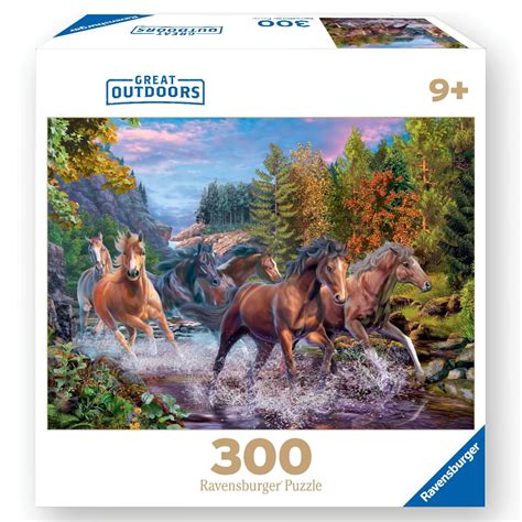 ravensburger great outdoors puzzle series rushing river horses