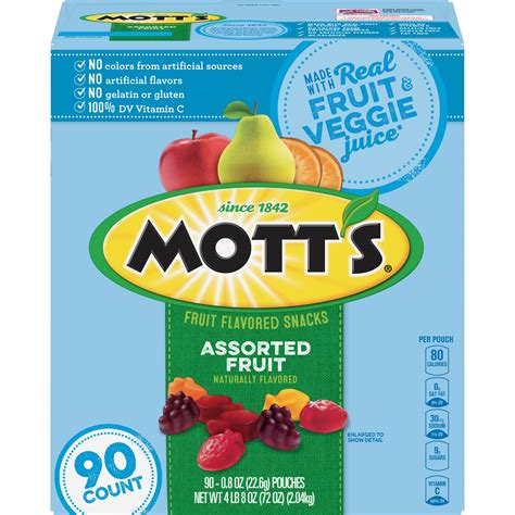 motts fruit flavored snacks assorted fruit gluten   ct  oz