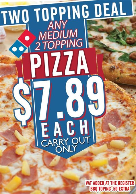 dominos brings  toppings deal  medium  topping pizza   pizza delicious