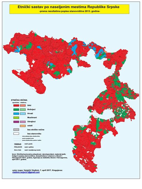 Etnicka Mapa Republike Srpske 2013