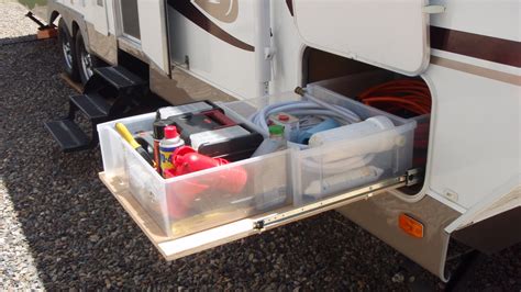 rv sliding storage  cargo trays good sam camping blog