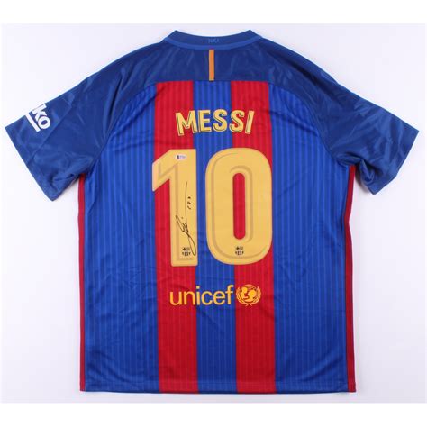 Lionel Messi Signed Fc Barcelona Jersey Inscribed Leo
