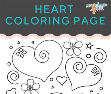 nudging  kids heart colouring page printable