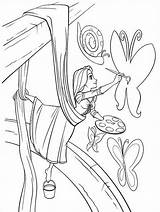 Coloring Pages Tangled Rapunzel Printable Kids sketch template