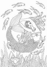 Mandalas Sirenas Sirena Template Relajarse Laminas Imprimibles Magos Animales Dibujo Visitar sketch template