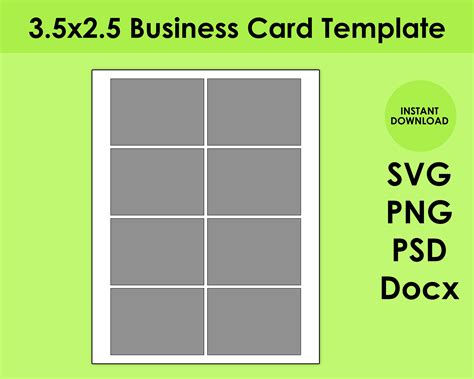 business card template  sheet svg png psd  docx etsy uk