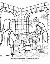 Coloring Water Wine Jesus Into Turns Pages Cana Wedding Kids Colouring Printable Getdrawings Getcolorings Popular Color sketch template