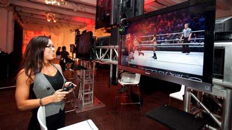 thq holds “wwe ‘13” press event in new york city aj lee