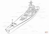 Coloring Battleship Uss Iowa Clipart Pages Outline Printable Navy Drawing Army 66kb Size Drawings 1186 sketch template