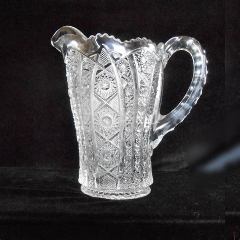 vintage pressed glass pitcher  imperial glass   daisy