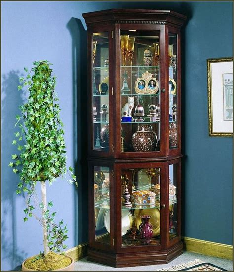 lovely lighted curio corner cabinet  home ornament corner curio curio cabinet