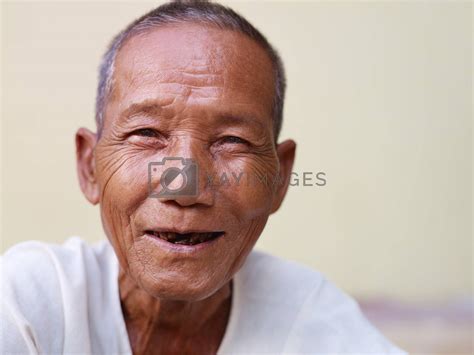 Royalty Free Image Portrait Of Happy Old Asian Man Smiling At Camera