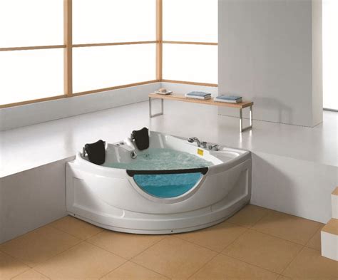 2 Person Corner Hydrotherapy Whirlpool Bathtub Spa Massage