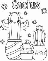 Printable Cacti sketch template