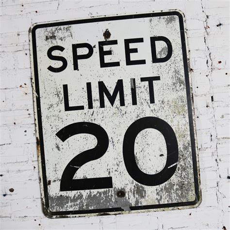 vintage speed limit  large steel traffic sign warehouse