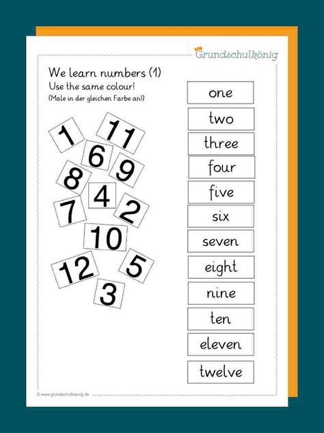 numbers zahlen bis    englisch grundschule