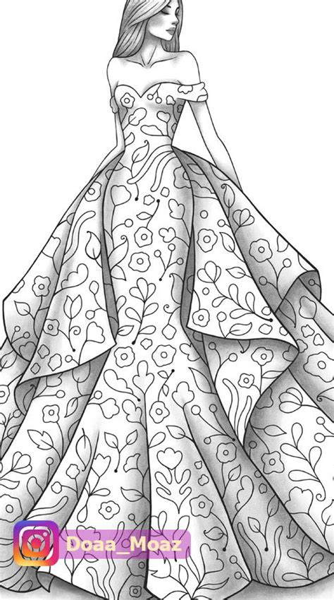 coloring pages  fashion dresses