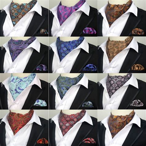 buy ljt   mens vintage  silk ascot cravat tie handkerchief set