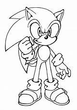 Sonic Coloring Pages Printable Hedgehog Kids sketch template