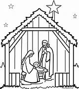 Nativity Scene Drawing Coloring Pages Christmas Printable Manger Pencil Sketch Kids Simple Cool2bkids Outdoor Templates Quality High Template Sheets Scenes sketch template