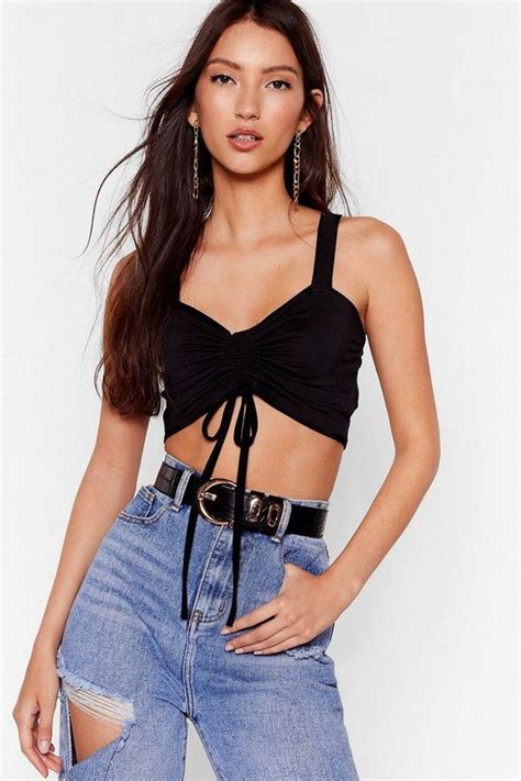 wide strap ruched bra top   crop top outfits crop top outfits