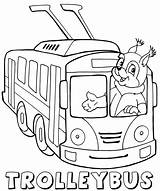 Trolley Coloring Pages Bus sketch template