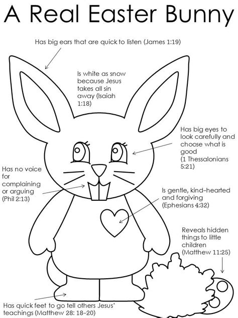real easter bunny coloring  dltk  scripture  easter