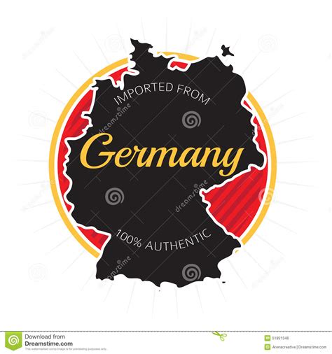 imported  germany label stock vector illustration  europe isolated