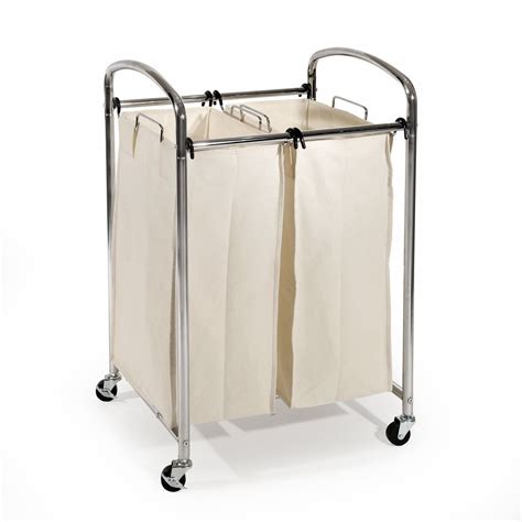 mobile double bag compact laundry hamper sorter cart chrome walmartcom