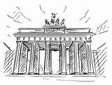 Brandenburg Brandenburger Duitsland Skizze Berlijn Poort Karikatur Grafiken Bilder sketch template