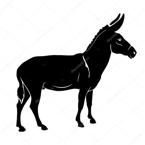 donkey silhouette vector illustration stock vector  struckbarwgmail